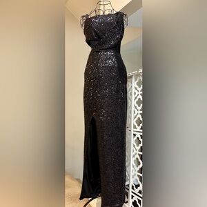 RACHEL Rachel Roy Black Sequin Pencil Dress